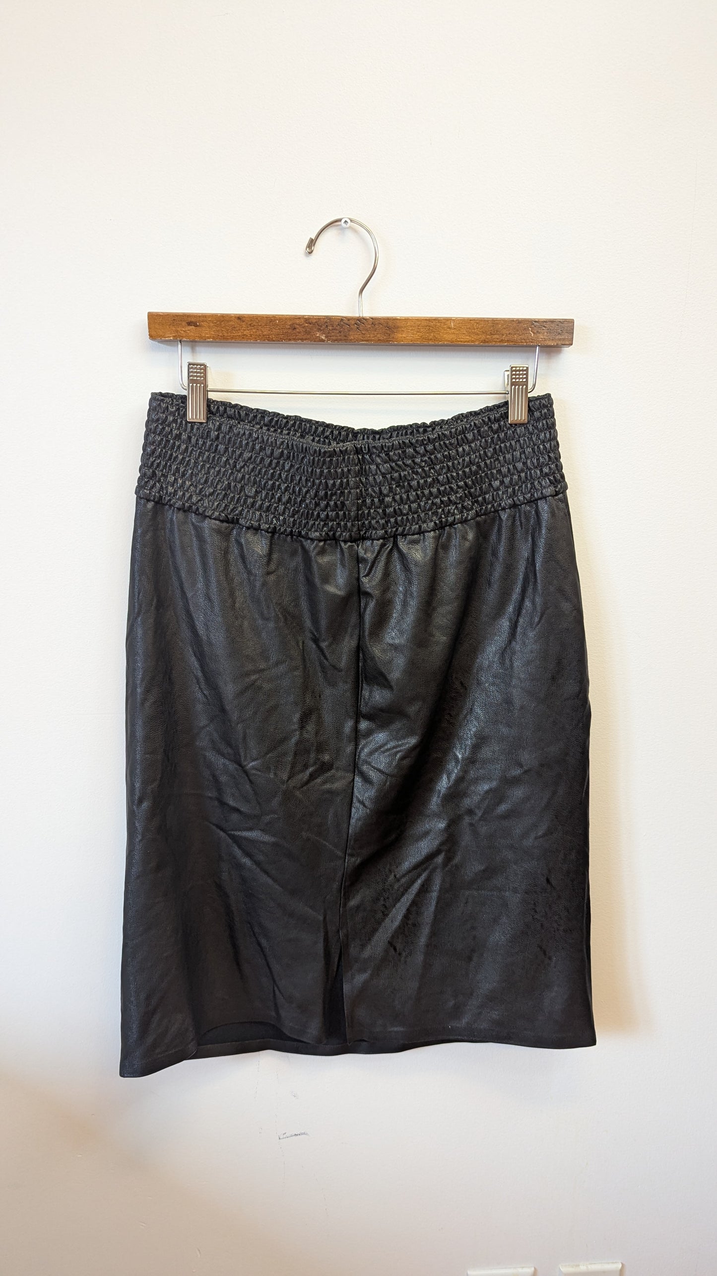 Commando Faux Leather Smocked Waist Skirt Size M