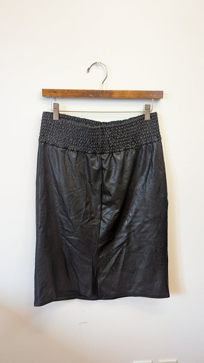 Commando Faux Leather Smocked Waist Skirt Size M