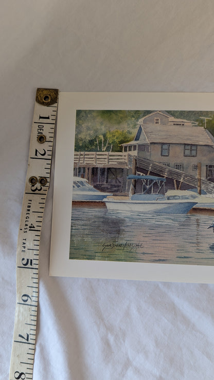 Gordon Henschel Marina Harbor Watercolor Print