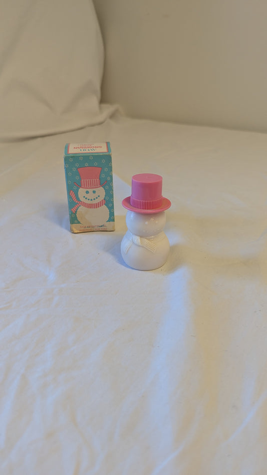 Vintage Avon Sweet Honey Snowman Bottle w/ Pink Hat
