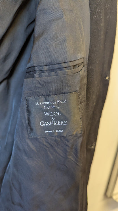DeHavilland Black Wool Cashmere Overcoat