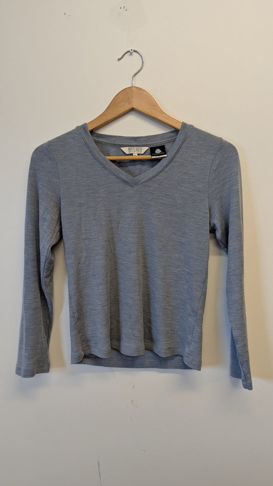 North South Merino V-Neck Long Sleeve Shirt XS