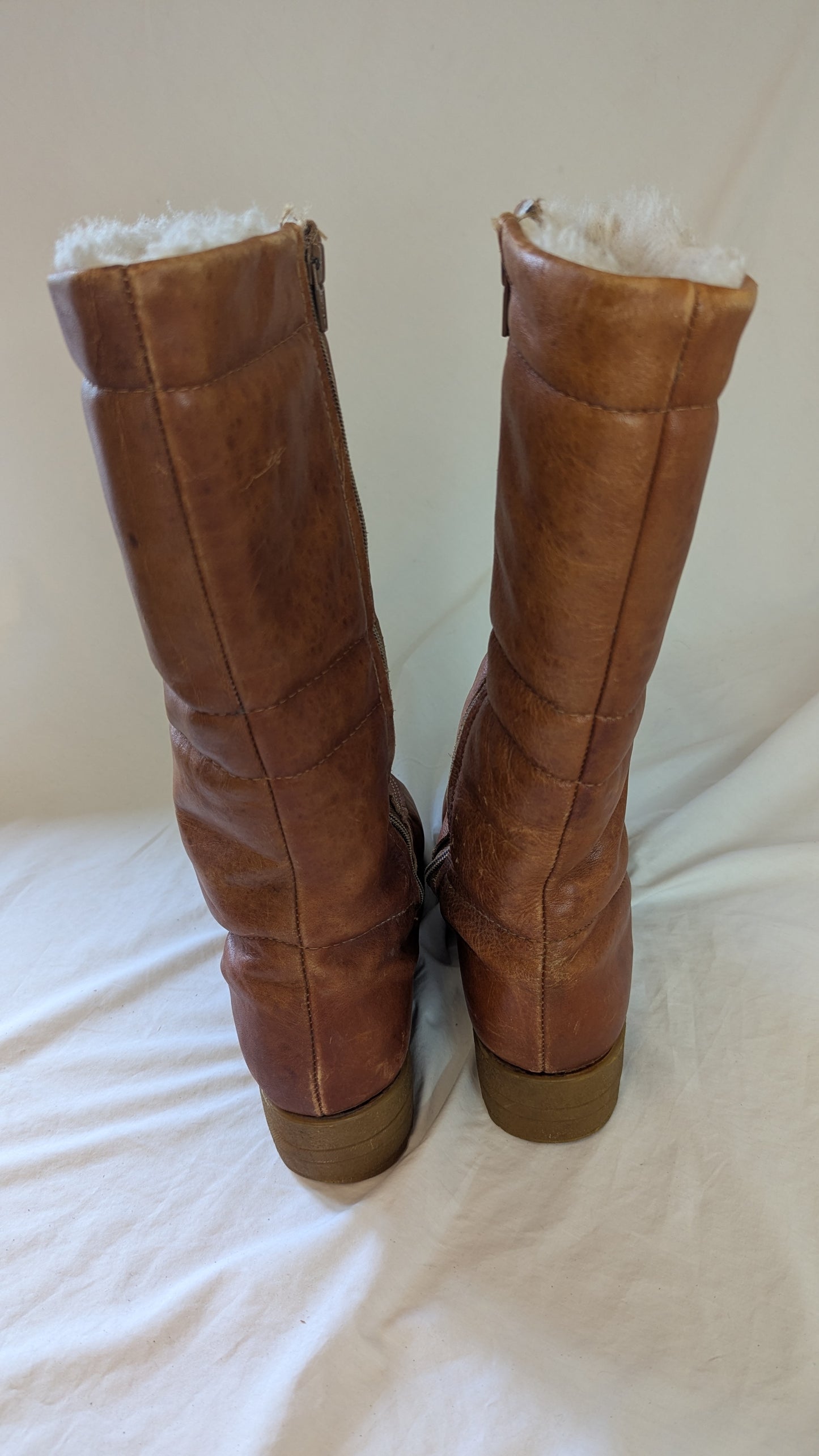 Blondo Leather Winter Boots with Faux Fur Lining