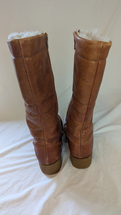 Blondo Leather Winter Boots with Faux Fur Lining