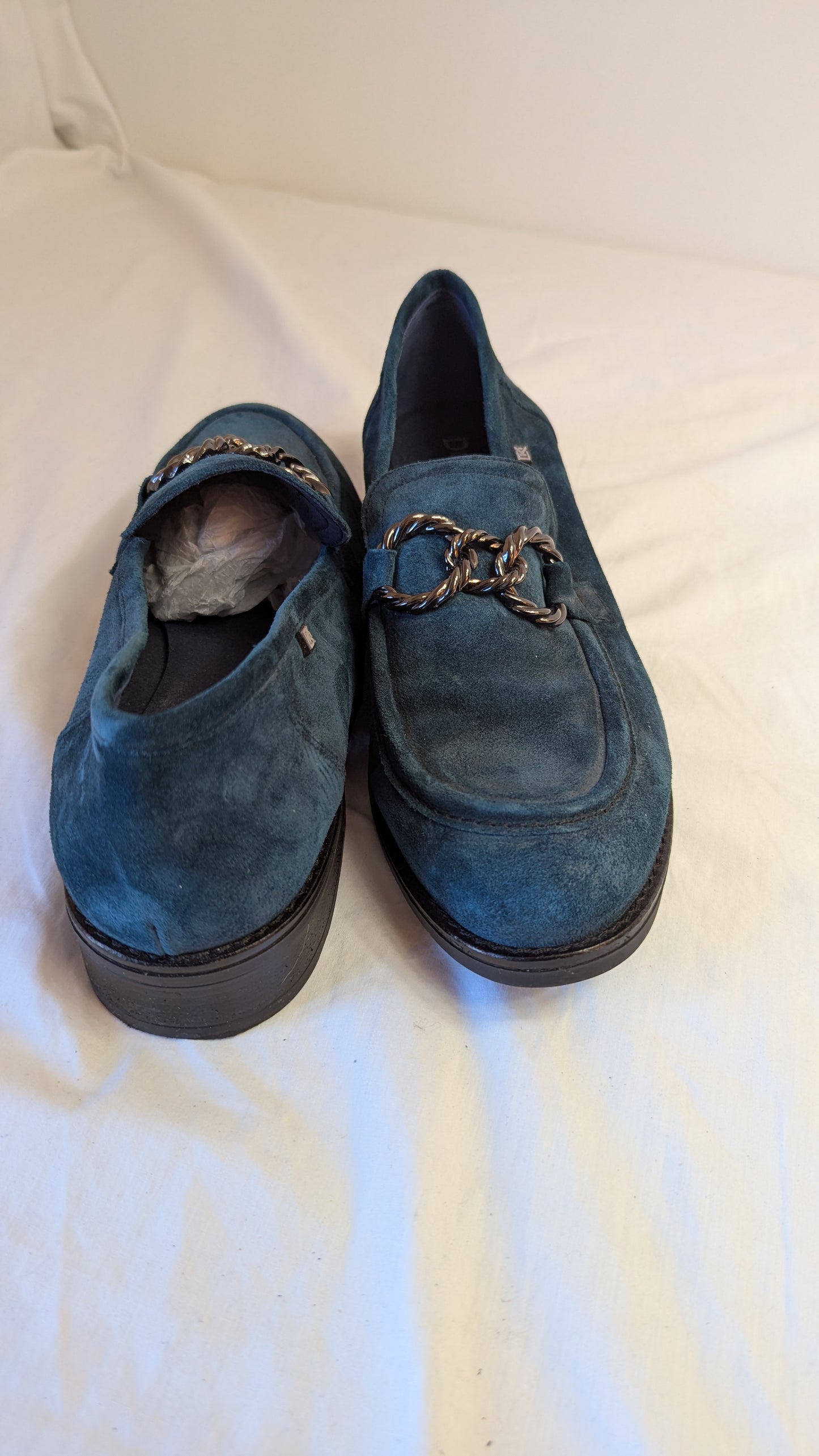 DORKING by Fluchos teal suede loafers size 41