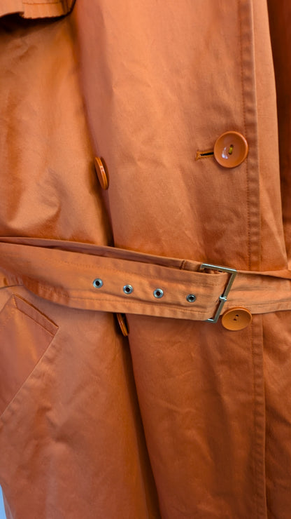 Burnt Orange Double-Breasted Trench Coat Size 16
