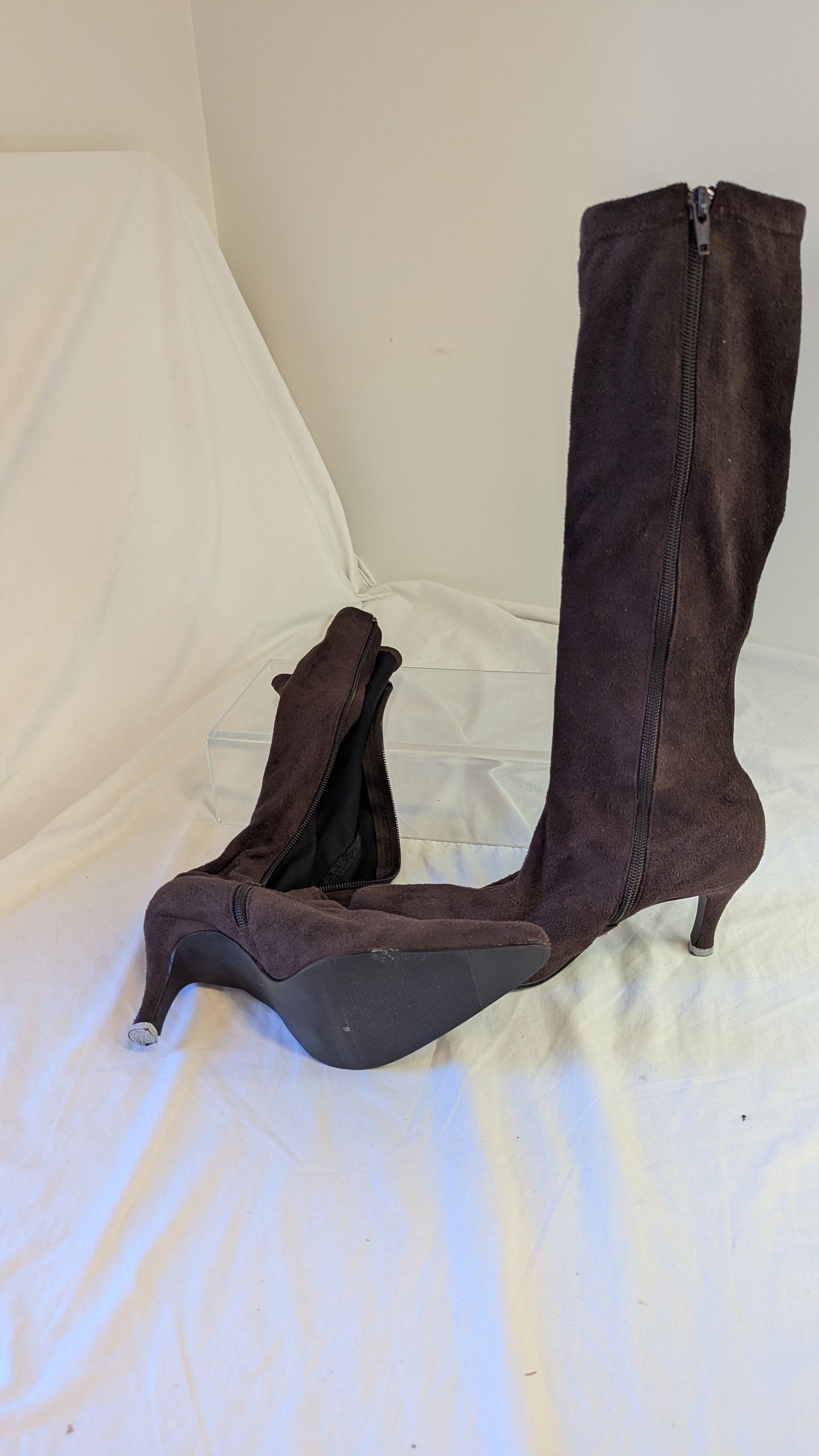 Splash Fashion Footwear Tan Suede Knee High Boots Size 7 1/2