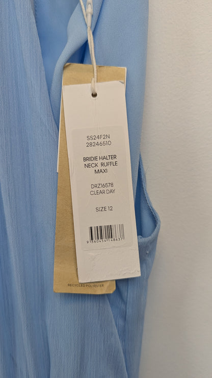 Ever New Bridie Halter Neck Ruffle Maxi Dress Size 12