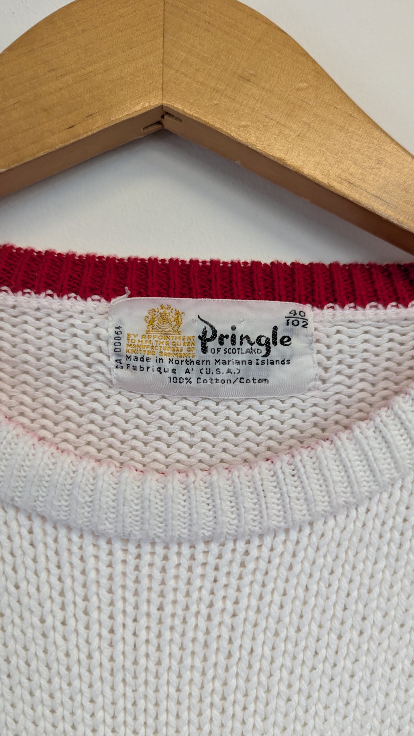 Vintage Pringle of Scotland Cotton Nautical Flag Sweater
