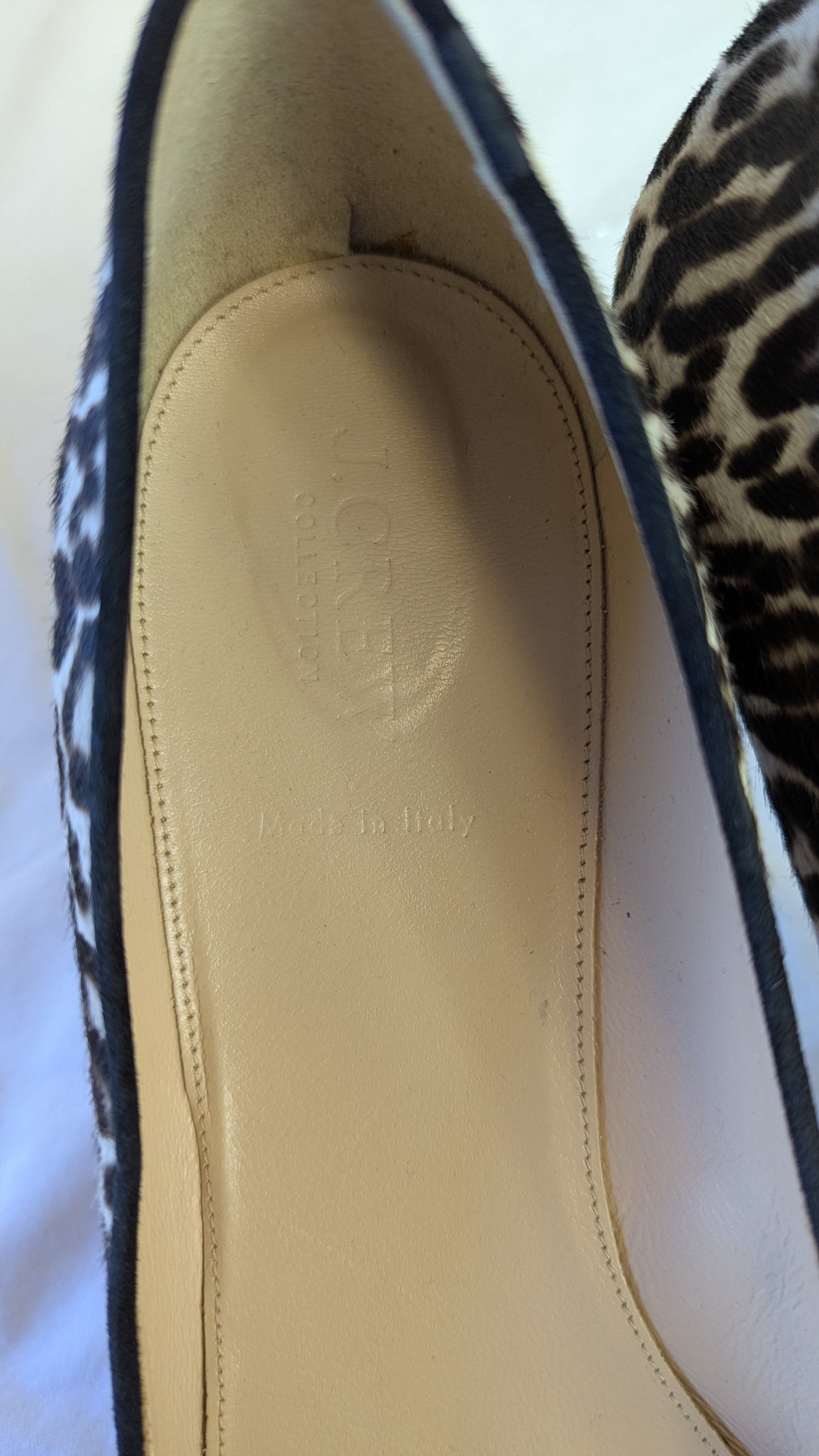 J.Crew Collection Leopard Calf Hair Flats
