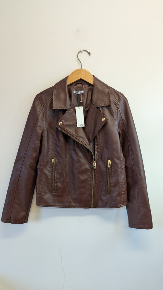 Dex The Knack Moto Jacket Brown Size M