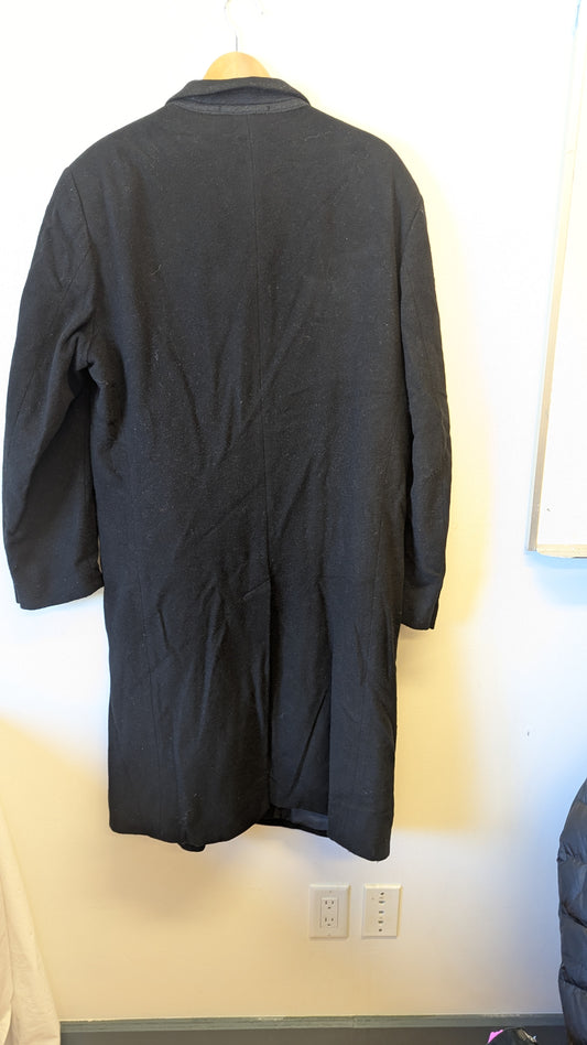 DeHavilland Black Wool Cashmere Overcoat