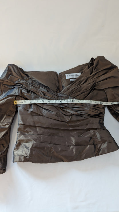 Catherine Regehr Ruched Taffeta Blouse