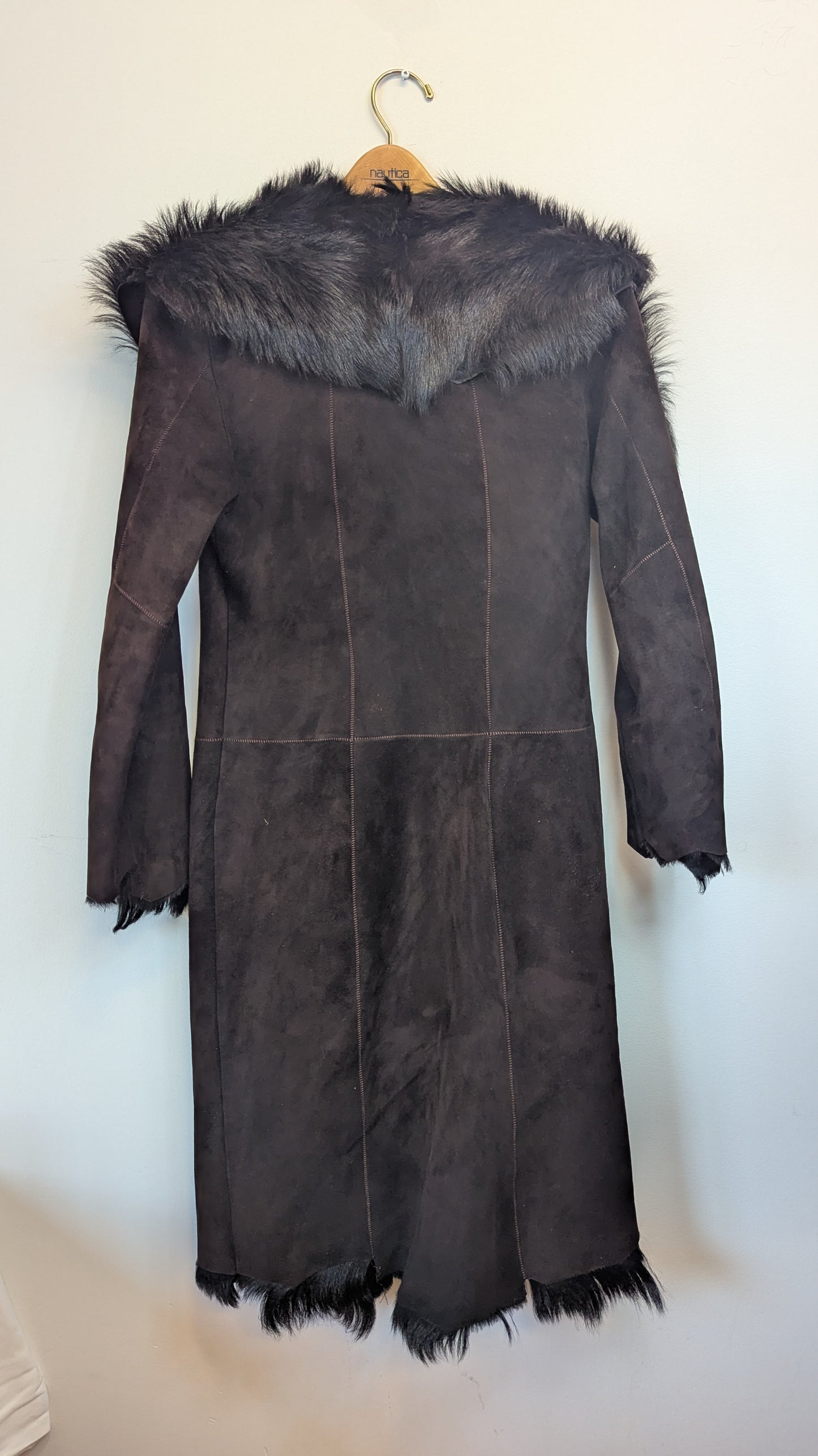 Lady & Rose Leather & Fur Long Coat - Small
