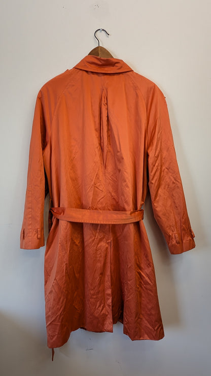 Burnt Orange Double-Breasted Trench Coat Size 16