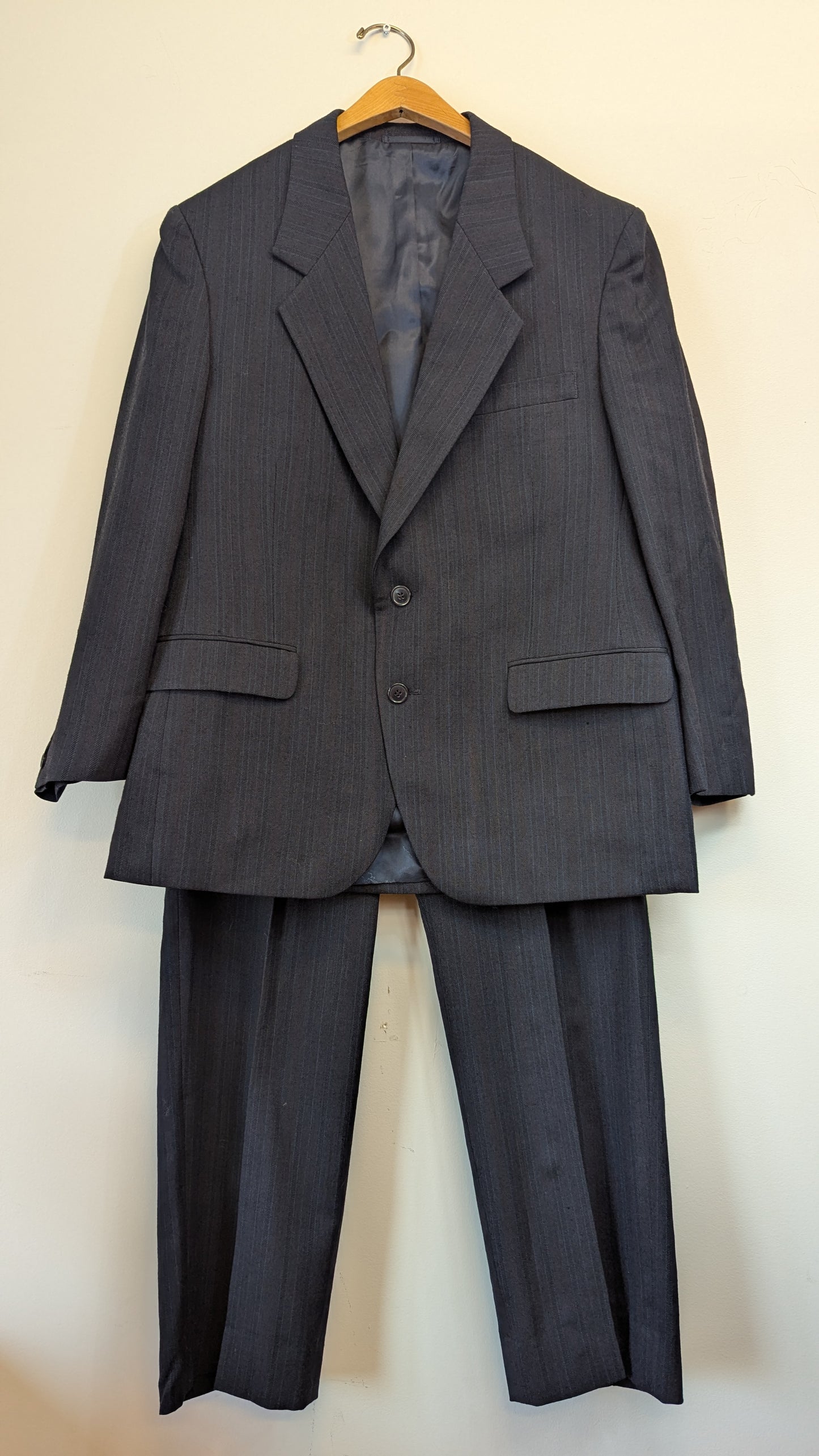 Nautica Charcoal Grey Pinstripe 2-Piece Suit around size L