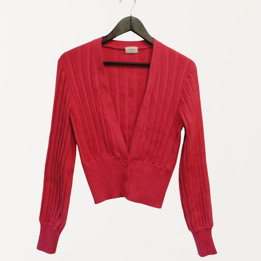Wilfred Pink Ribbed Knit Cardigan