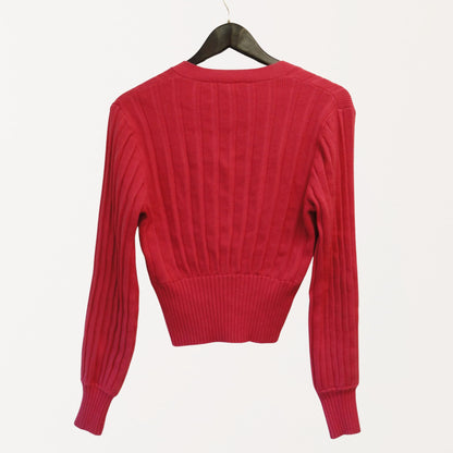Wilfred Pink Ribbed Knit Cardigan